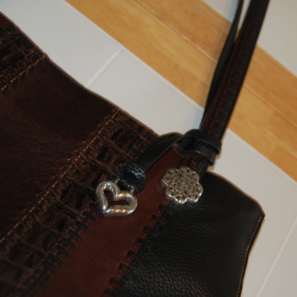BRIGHTON Women's Black/Brown Leather Shoulder Bag - Picture 6 of 15